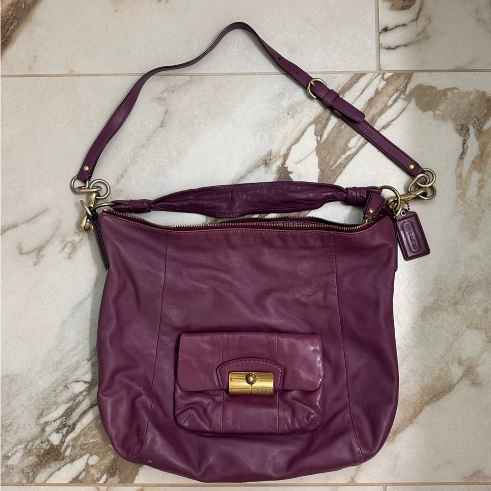 Coach early 2000’s soft leather Purple Hobo